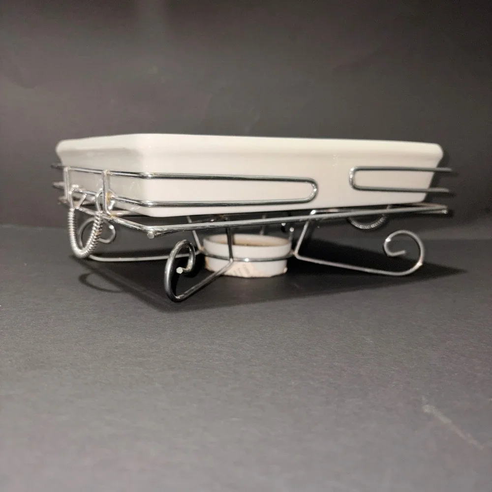 Wen Yuan Floral Casserole Dish with Rack and Candle Warmer 11.5